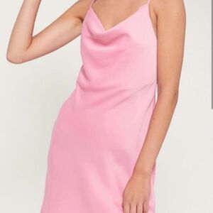 Urban Outfitters Mallory Baby Pink Cowl Neck Slip Dress Size Medium